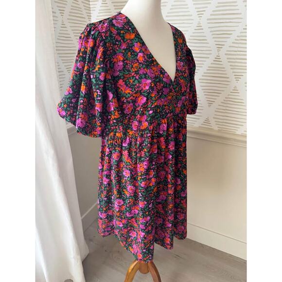 Shop the Mint Women’s XL Be Yourself Black Floral Babydoll Dress - Picture 10 of 10